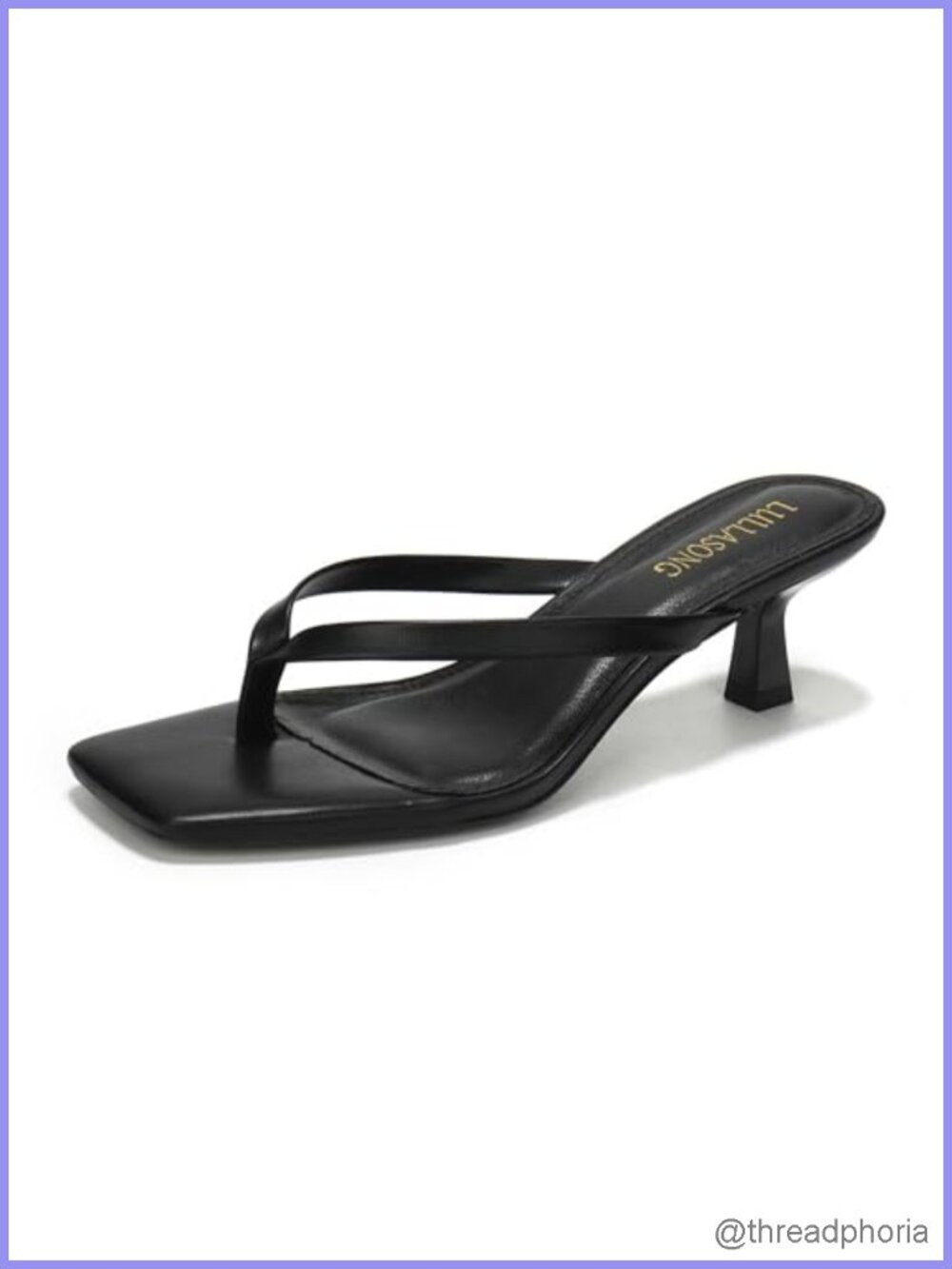 Women's Kitten Heel Sandals Square Open Toe Flip Flop Heels 1.8-2 Inch